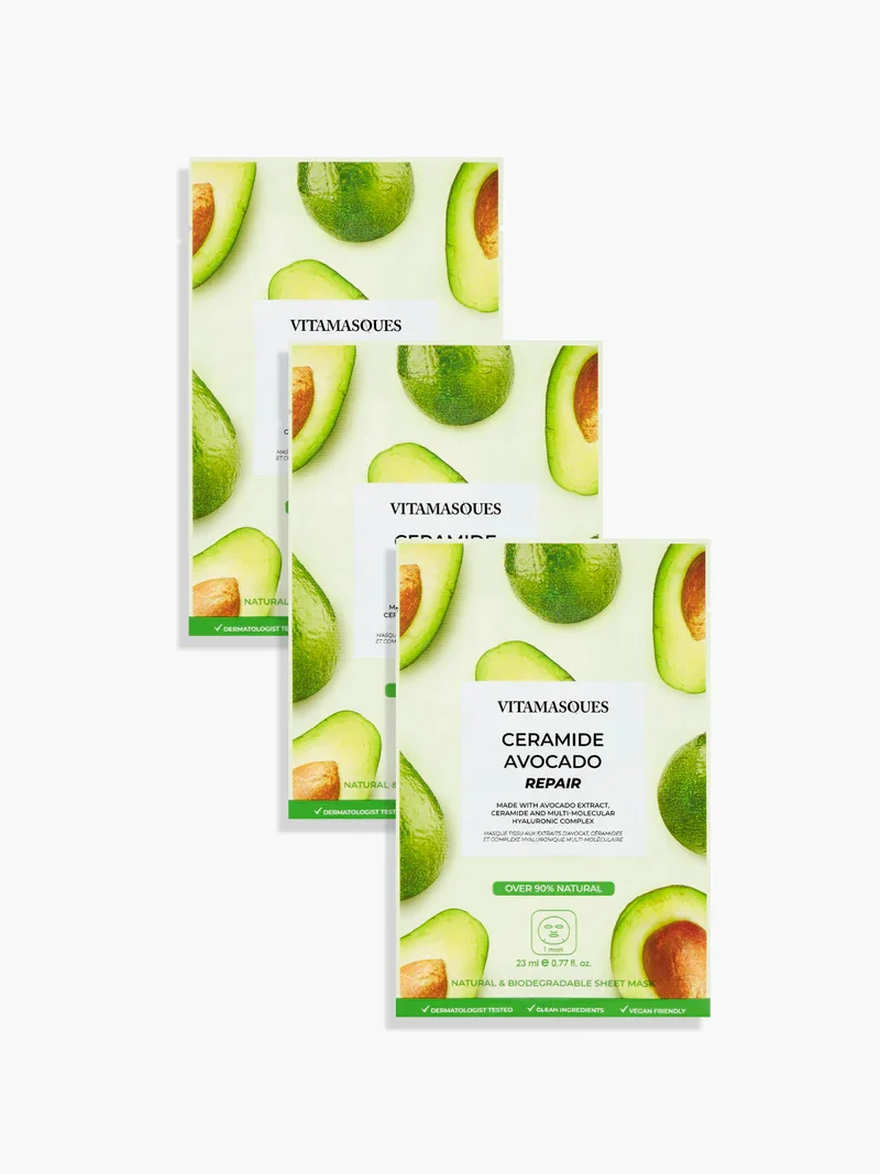 Ceramide Avocado Repair Face Sheet Mask by Vitamasques