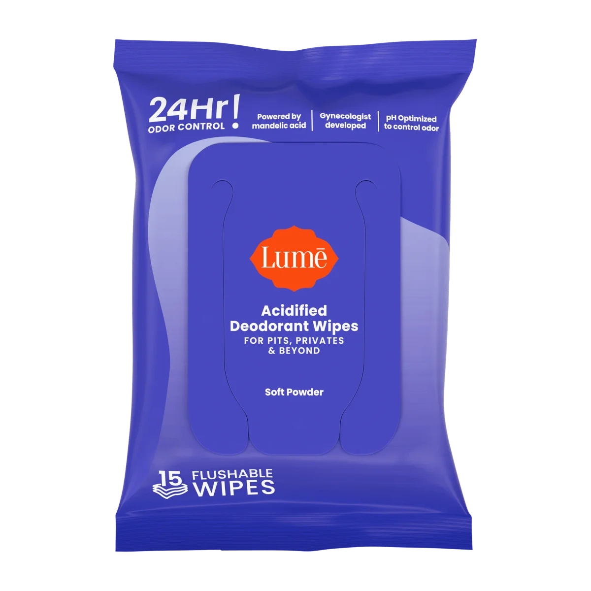 Soft Powder Acidified Deodorant Wipes by Lume