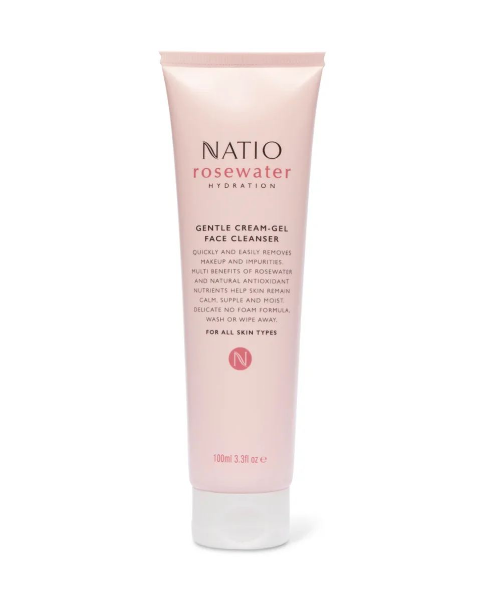 Rosewater Hydration Gentle Cream-Gel Face Cleanser by Natio