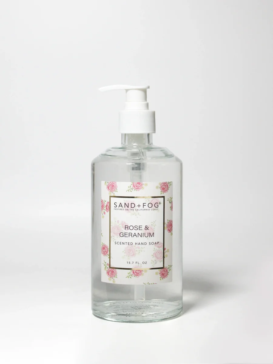 Rose & Geranium Liquid Hand Soap by Sand + Fog